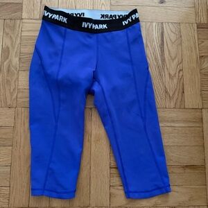 Adidas Ivy Park Purple Blue Capri shorts Workout Yoga Fitness Legging Pants Sz S